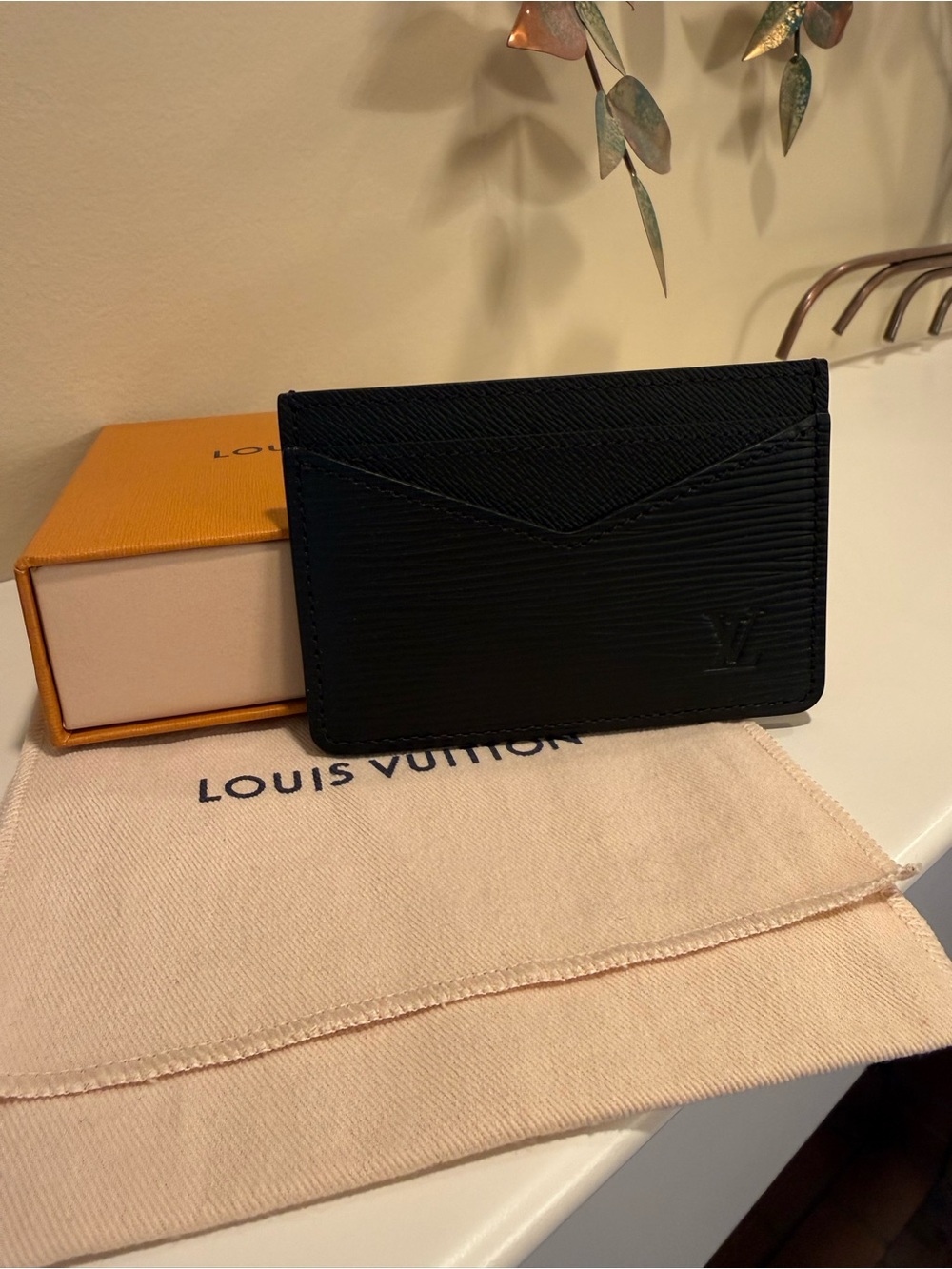 Louis Vuitton Black Epi Leather Card Holder